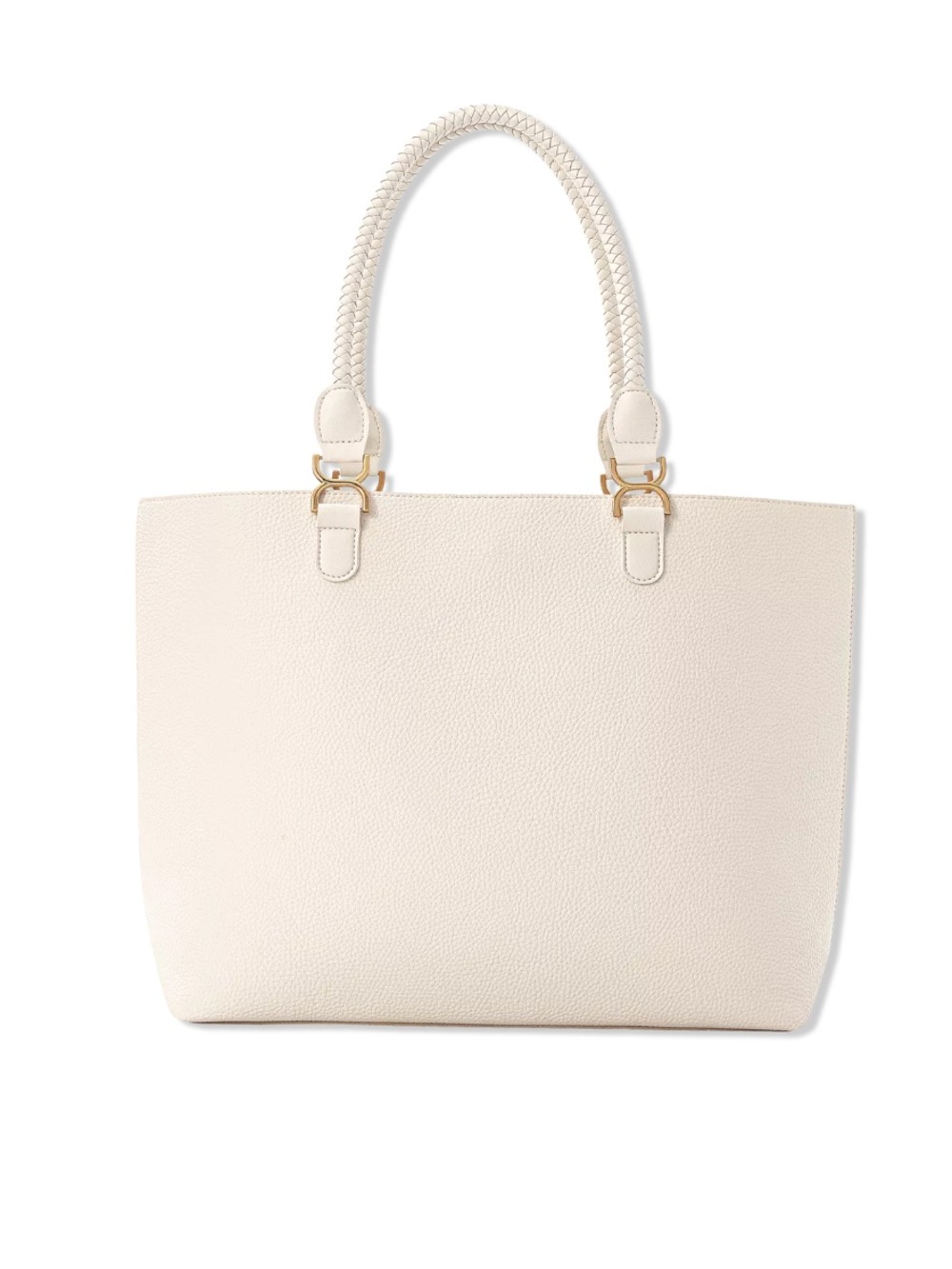 Ulta / Minimal Work Tote Bag w Gold Details / Ivory